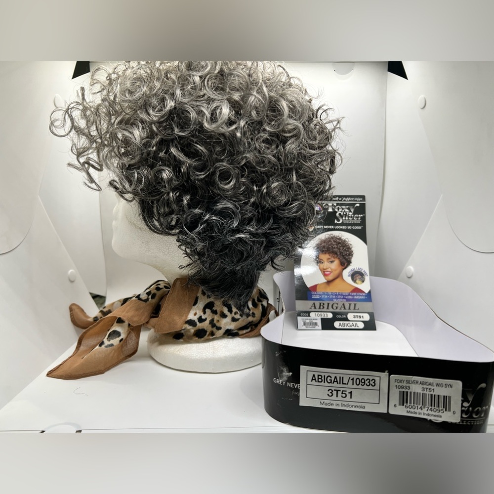 Foxy Silver Curly Gray Wig #CancerSucks